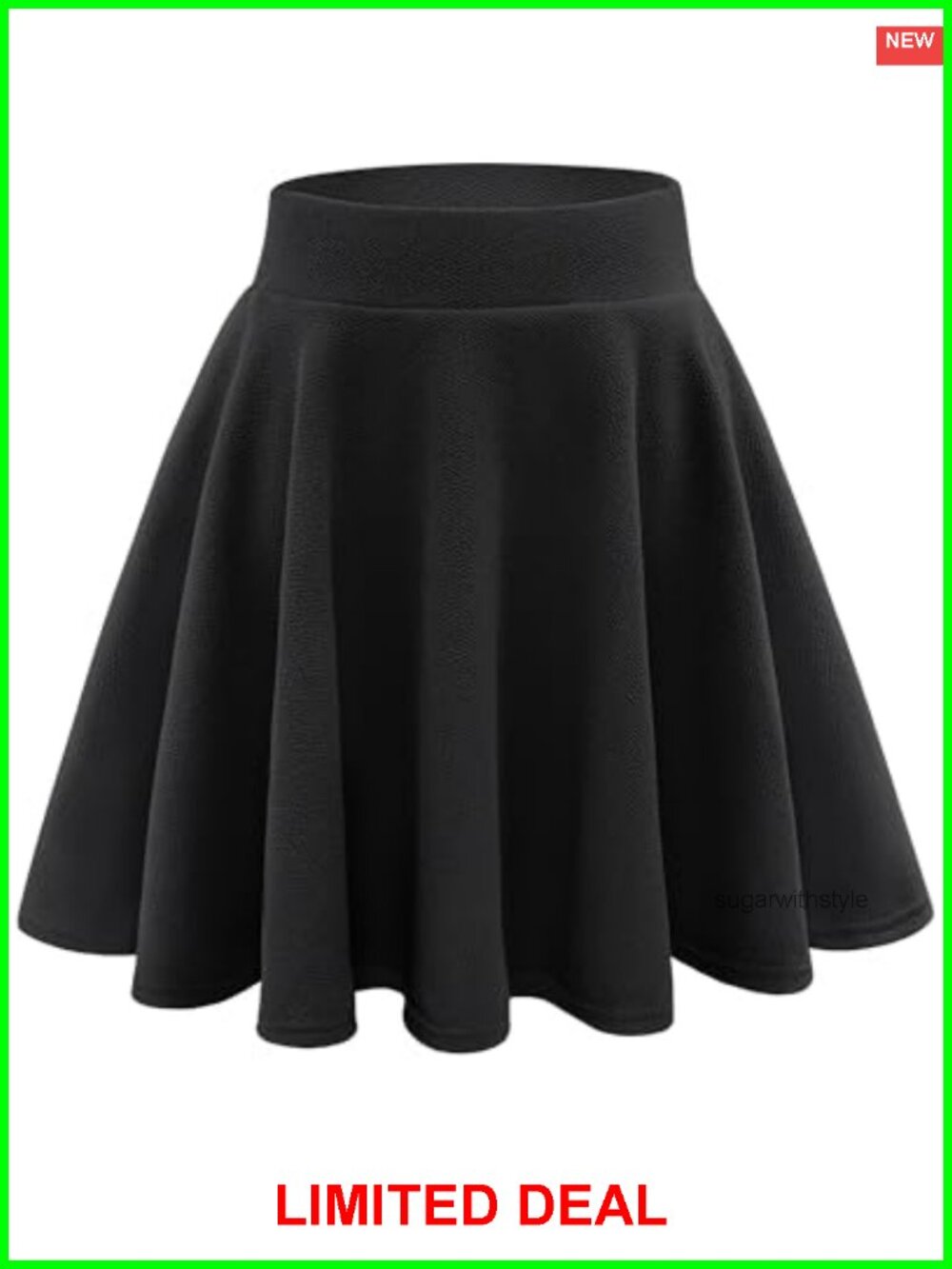 Women's Flared Pleated Mini Skort with Built-in Shorts High Waist A-Line